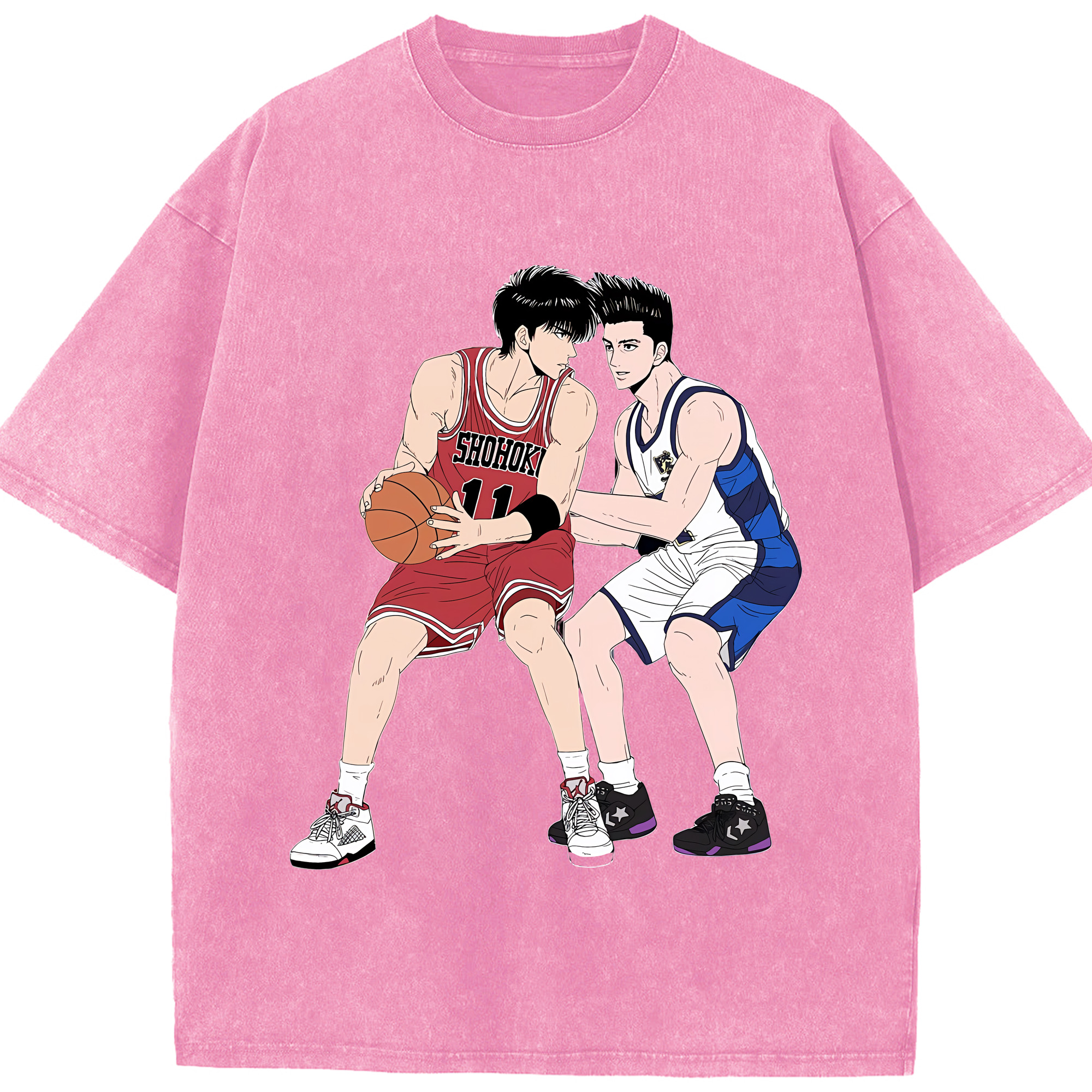 （画像用） SLAM DUNK／スラムダンク 綿100% ヴィンテージ風 半袖Tシャツ（フロントプリント）
